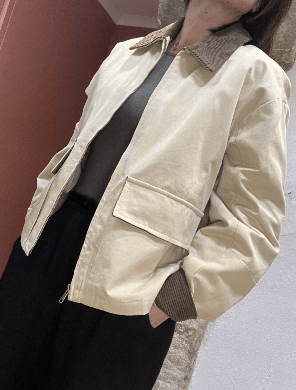 Veste bi-matière ANGELA beige