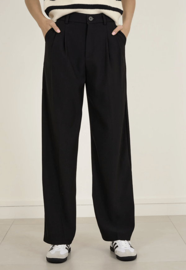 Pantalon à pinces LAZARE noir – Image 2